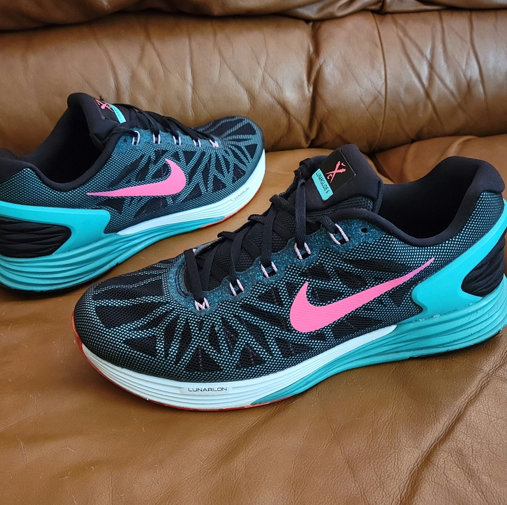 Women's/Youth Nike Lunarglide VI 6 Pink Teal Blk Size 10 WOMEN or 8.5Y